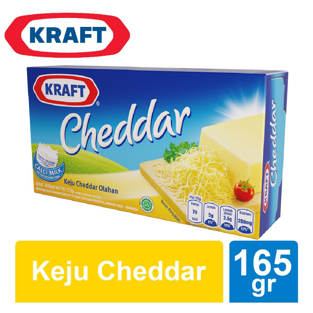 

KRAFT Cheddar Keju Cheddar Olahan 165 gr