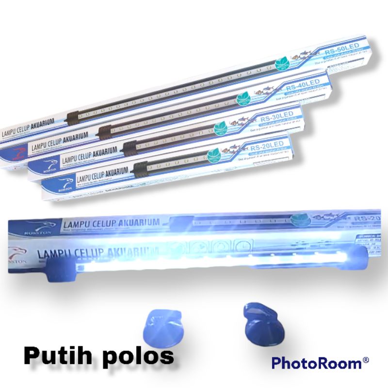 Lampu celup aquarium Putih Polos Rosston T4-50, T4-40, T4-30,T4-20 Led Aquarium Akuarium Aquascape