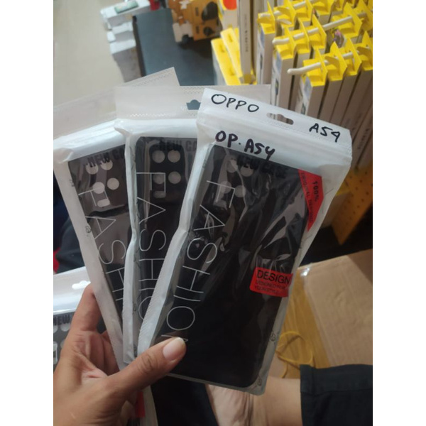 softcase slim black kondom silikon case pelindung hp oppo A54 hitam