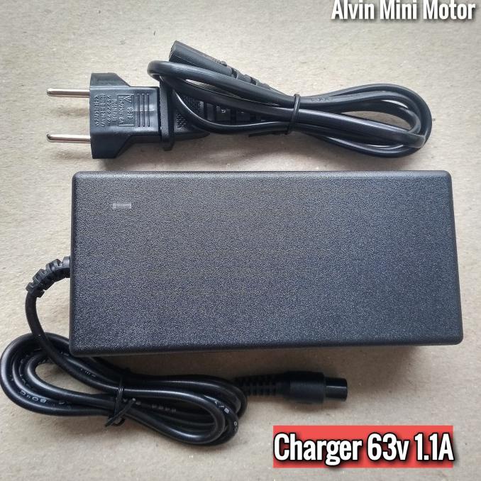 Buruan Serbu] Charger 63V 1.1A Ninebot Mini Pro Cas Casan Sparepart Lubang 3 Dan 4 - Lubang Pin 3