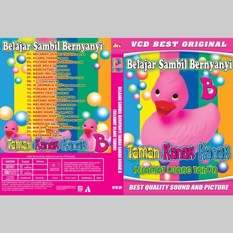 KASET VCD LAGU BELAJAR SAMBIL BERNYANYI TAMAN KANAK KANAK SELAMAT ULTAH
