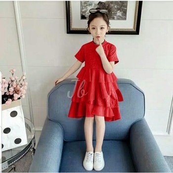 Baju Anak Cewek dress TerMurah Usia Umur 6 7 8 9Tahun Dress anak Pesta Natal kondangan Terlaris