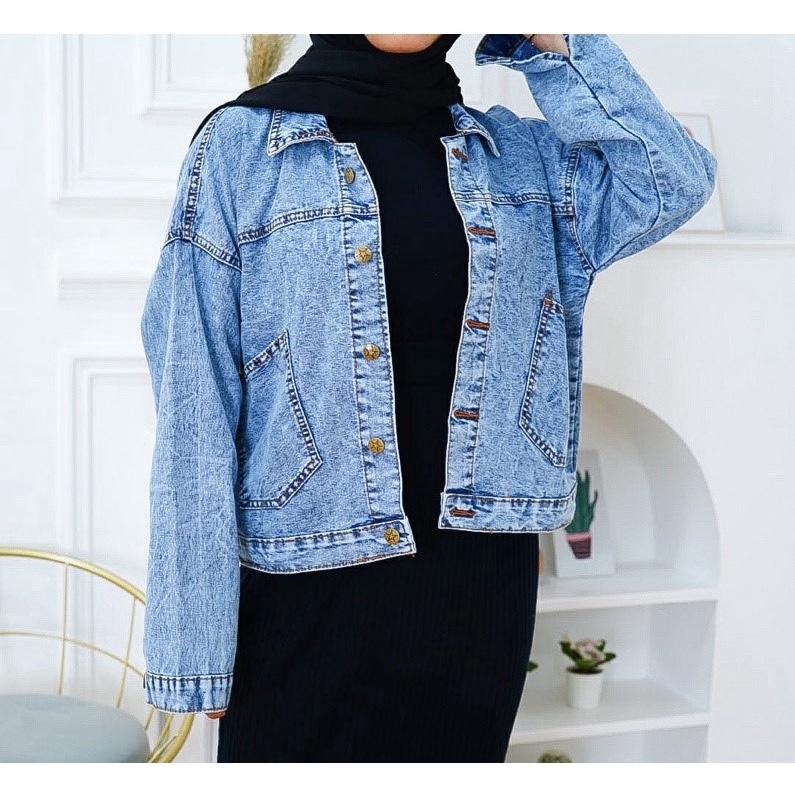 BEFAST - ZFS OOTD Wanita Jaket MODIE Denim / VINTAGE OVERSIZE JACKET / Jaket Polos Denim Kekinian 2021 / Atasan Wanita / Jaket Korean Style /Jaket Jeans Wanita / JAKET BAGGY JACKET JEANS OVERSIZE WANITA ORIGINAL KARET LENGAN BALON PREMIUM TERBARU TERMURAH