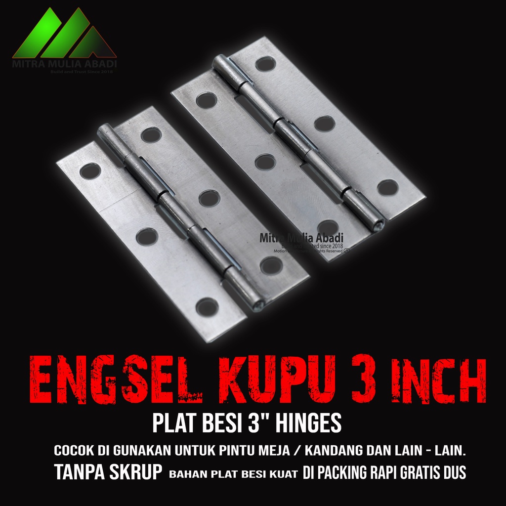 Engsel Kupu Plat Besi 3&quot; Hinges