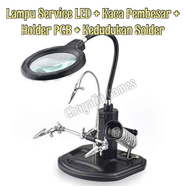 LAMPU SERVICE / LAMPU LED FLEXIBEL + KEDUDUKAN SOLDER + PCB HOLDER + DUDUKAN TIMAH