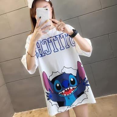 GKS - KAOS t shirt oversized LILO STITCH BAJU LONGGAR WANITA F67E