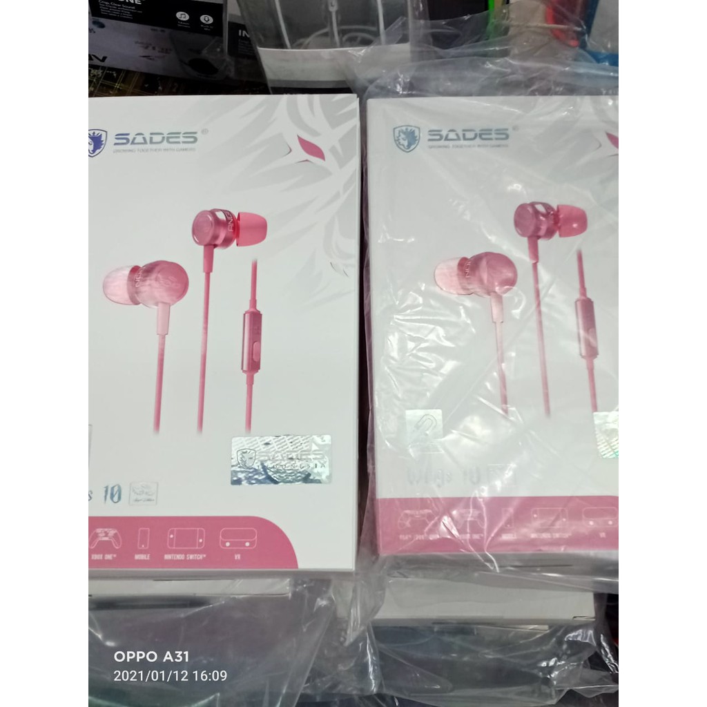 sades wings 10 earphone gaming original garansi resmi