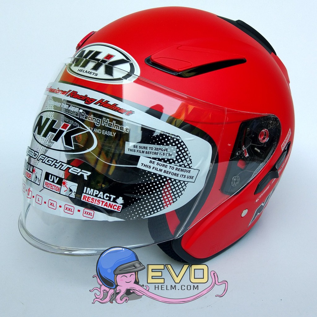 NHK R1_SOLID RED DOFF (DOUBEL VISOR)