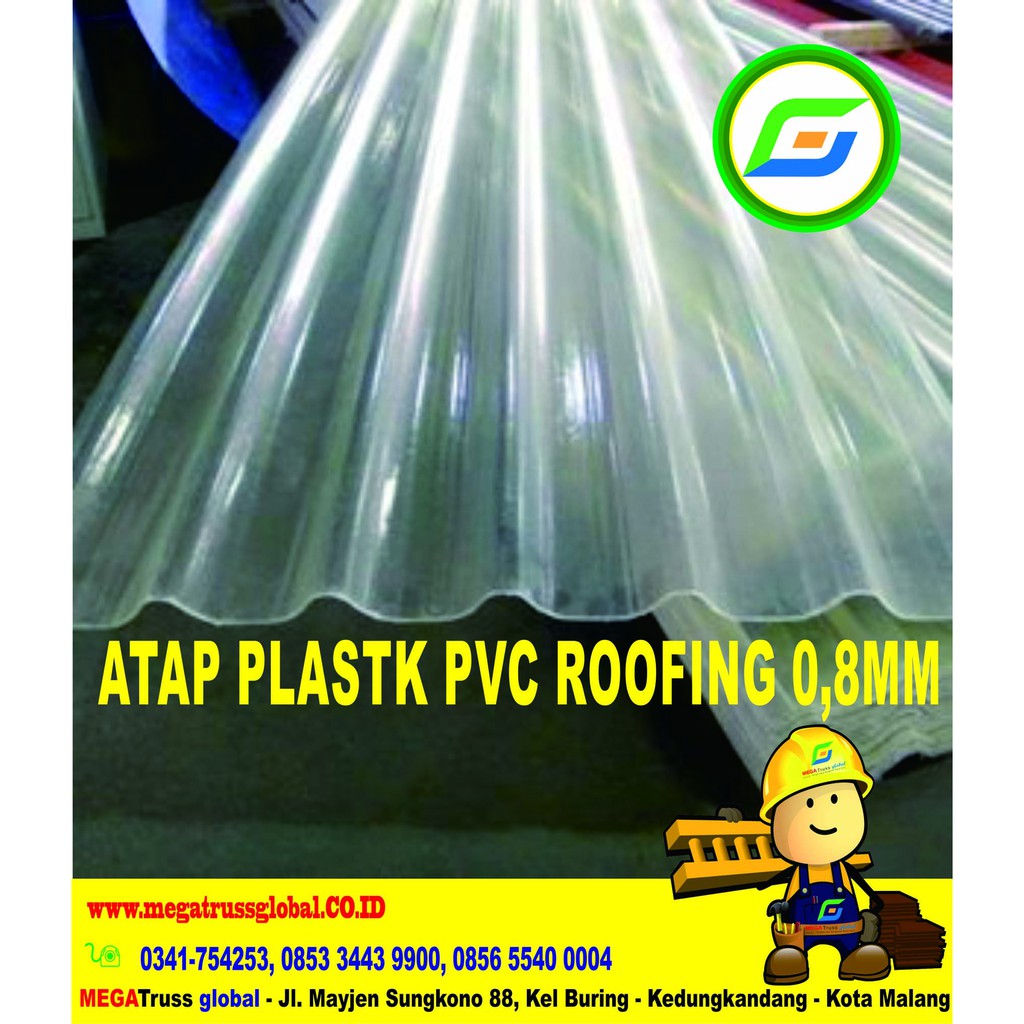 Atap Plastik Transparan - PVC Fiber Gelombang  -Fleksilite Material Bahan Bangunan