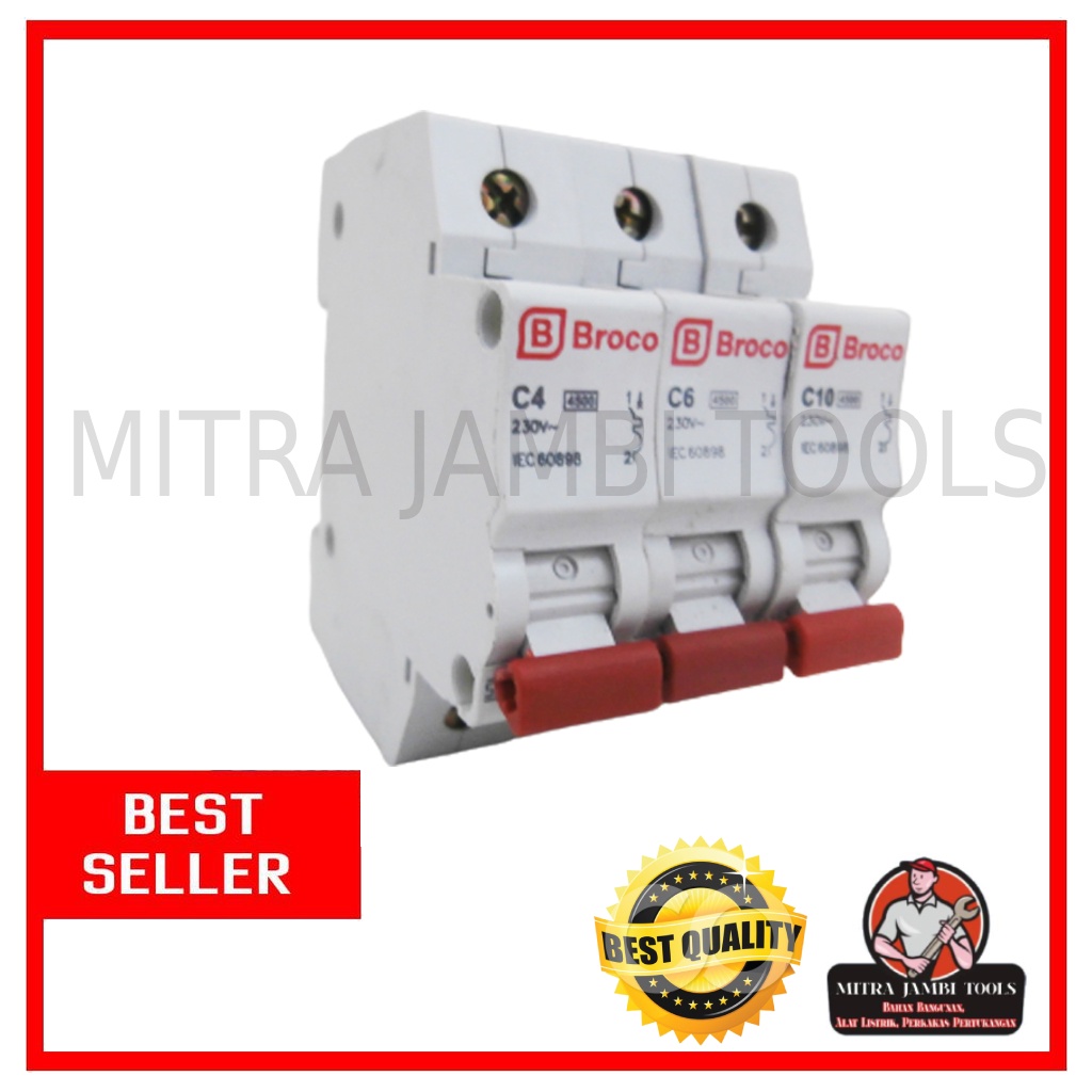 MCB PLN BROCO PEMUTUS LISTRIK MINIATUR CIRCUIT 4A / 6A / 10A