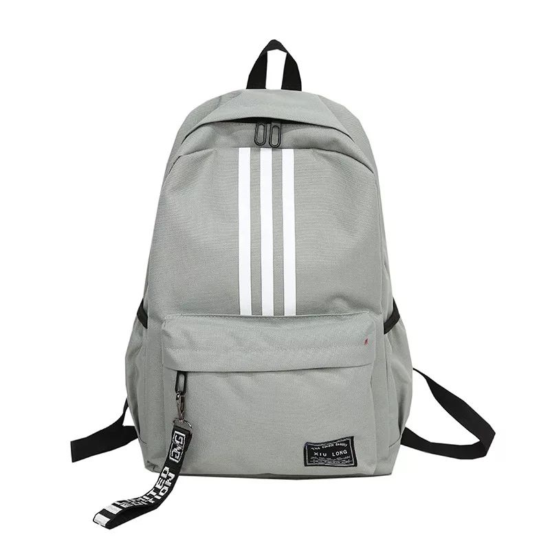 Adidas Fashion Wanita Ransel Garis Tiga untuk Gadis Perjalanan Kapasitas Tinggi Siswa Tas Pria Hitam Tas Laptop