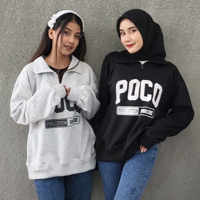 Poco Collar Sweater - Collar Sweater Wanita Kekinian