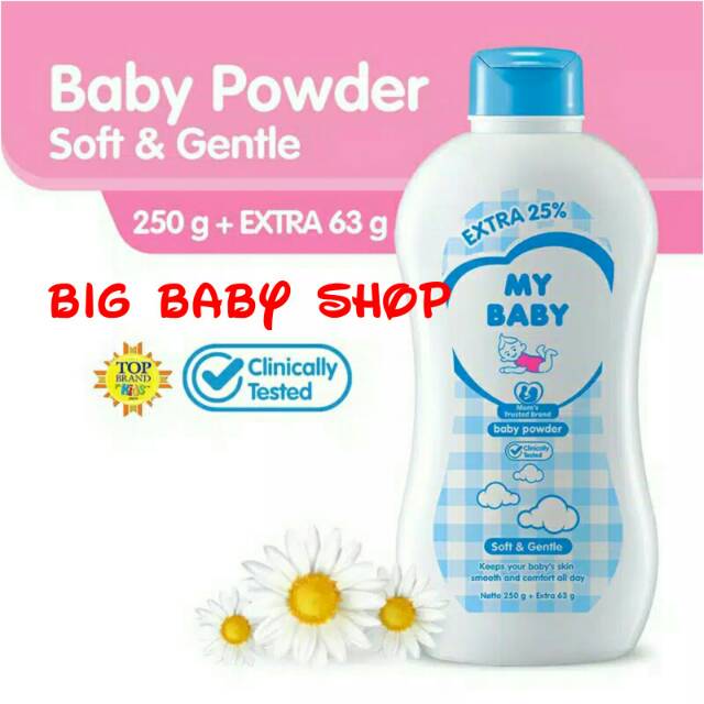 MY BABY Baby Powder Soft & Gentle/Bedak Bayi MY BABY Soft & Gentle Warna Biru 250 Gram/250 GR/250 G