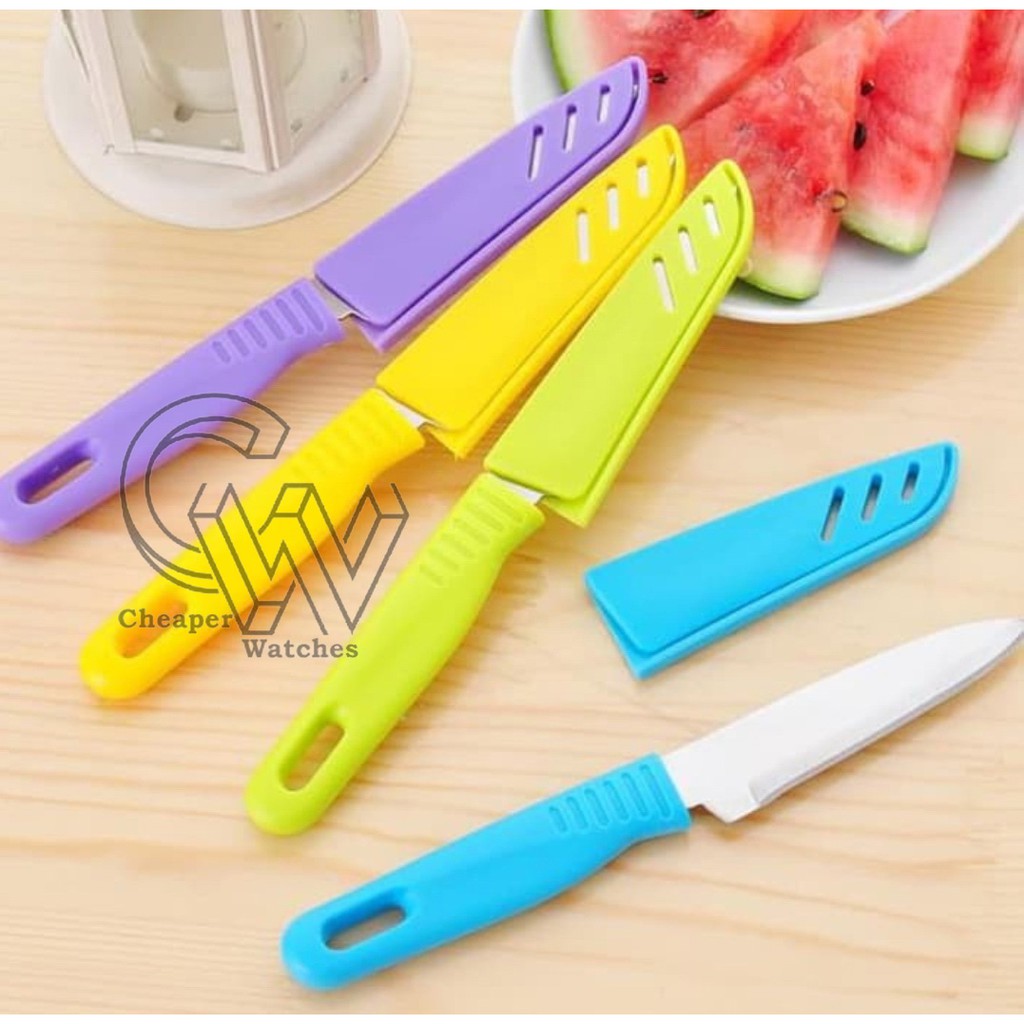 Cheaper-Pisau Dapur Stainless Steel Knife Buah Sayur Kupas Potong Serbaguna Warna Warni