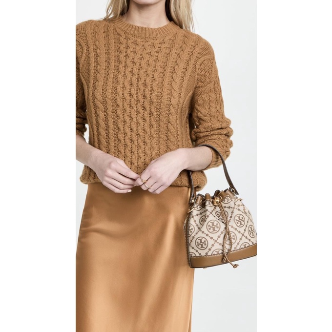 TB T Monogram Jacquard Bucket Bag