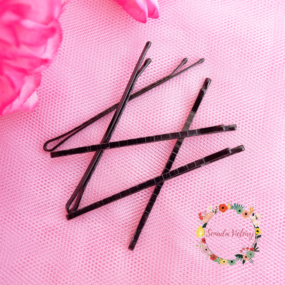 Senada Victory Jepit Bobby Pin Rambut Jepitan Lidi Hitam Aksesoris Fashion Wanita SJ01