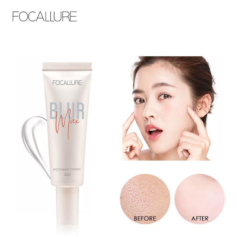 FOCALLURE Blur Base Primer Gel  Mengontrol Minyak /Ringan Untuk Mengecilkan pori-pori