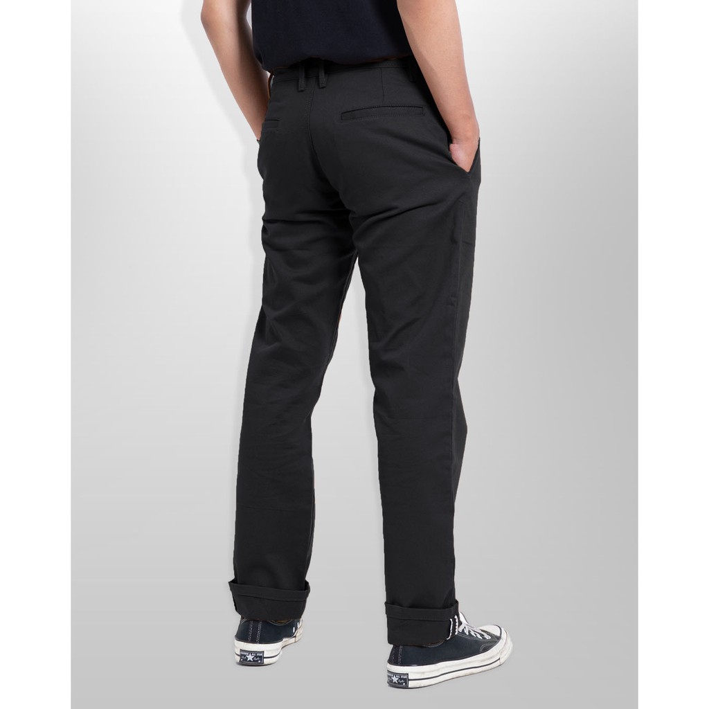 Morgen Slim Straight Chino Pants - Black