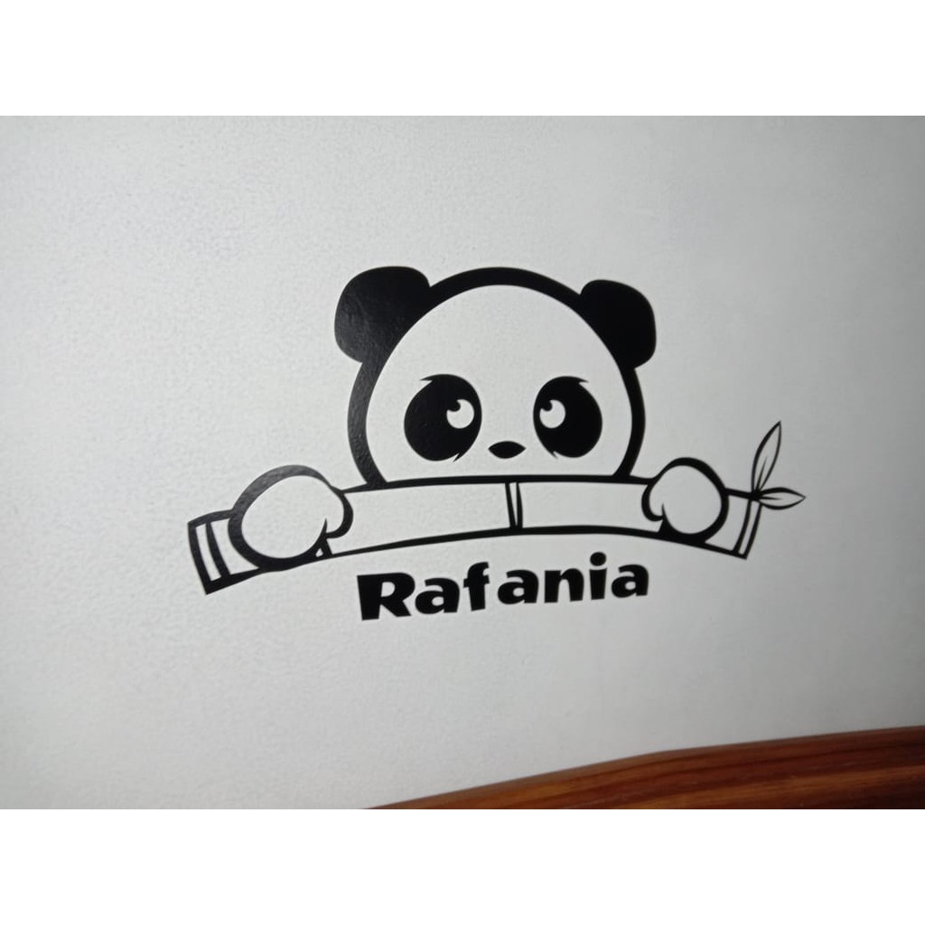 STIKER DINDING KAMAR RUMAH PANDA BAMBU NAMA BISA D GANTI SESUAI KEINGINAN CUSTOM