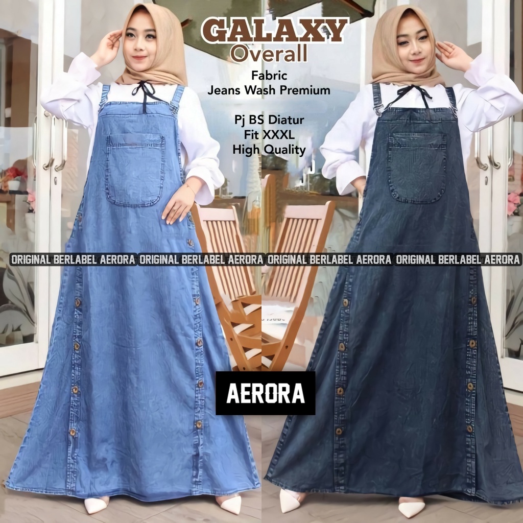 Baju Kodok Overall Dress Jeans Wanita Jumbo Terbaru 2023 Premium Ld 120 Jesina Overall Jumbo Allsize