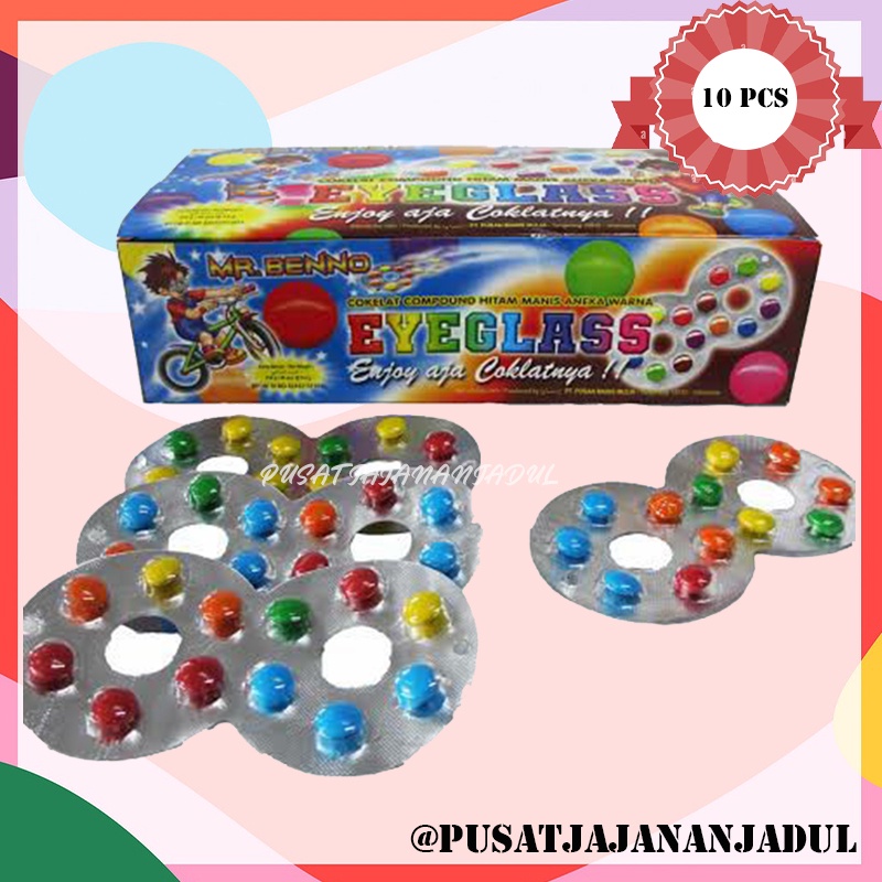 

10Pcs Permen Coklat Kacamata Jaman Dulu - Cokelat Jadul 90an