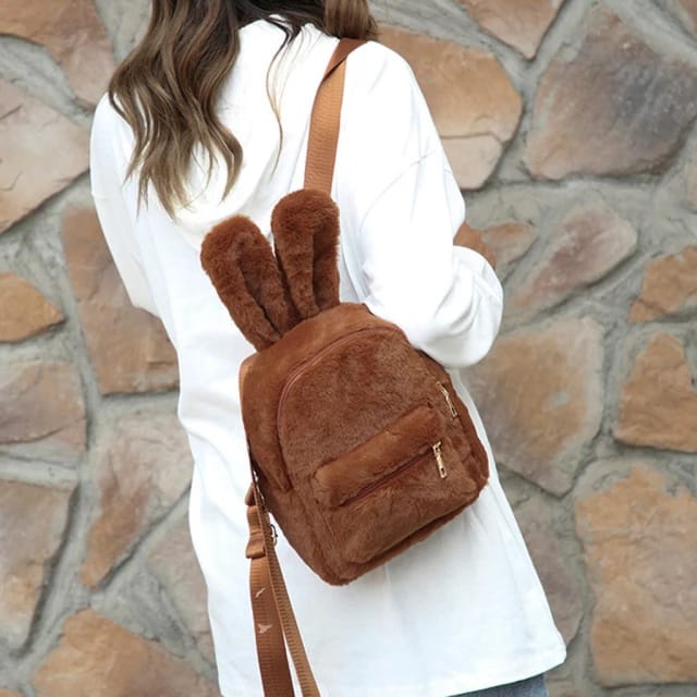 Abraar Kadabra Tas Ransel Bulu - Ransel Bahan Bulu Import Korea Tas Perempuan Bunny BULR FurBeauty BISA COD