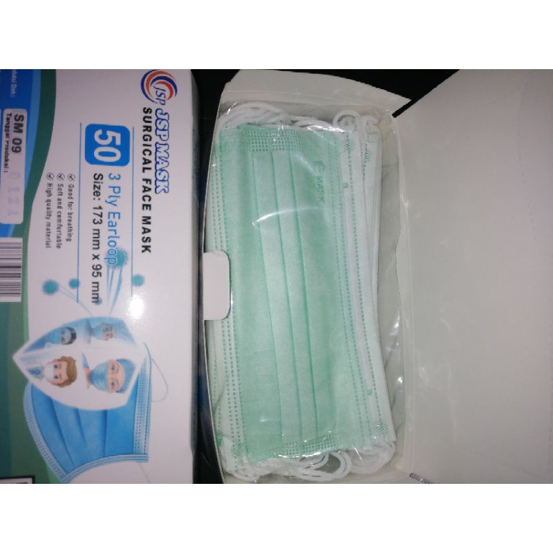 Masker medis Bedah total protection 3ply earloop @50pcs