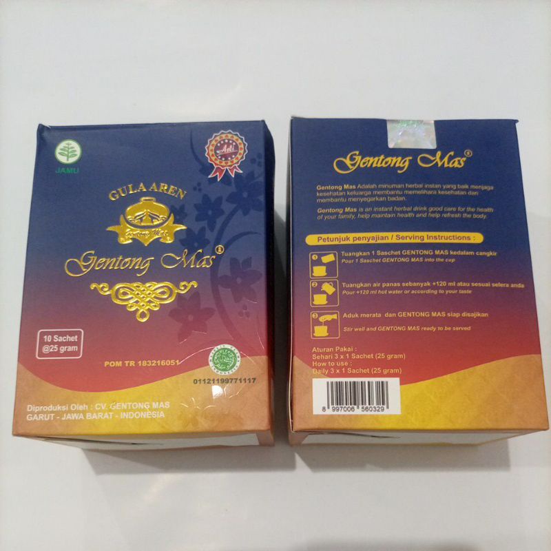 

Gentong Mas Gula Aren Minuman Obat Herbal Asli Original / Box isi 10 Sachet