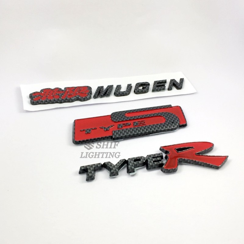 1pc Stiker Emblem Tiper MUGEN Carbon Fiber Untuk Mobil Honda