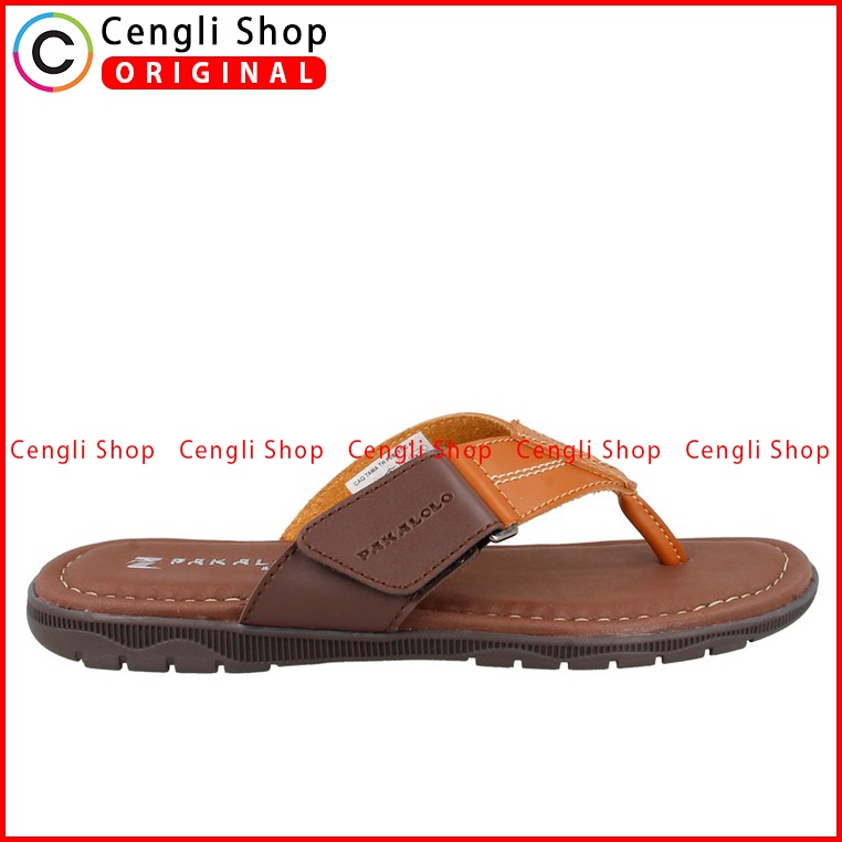 SANDAL JEPIT PAKALOLO PRIA ORIGINAL CASUAL KULIT ASLI COKLAT PB32