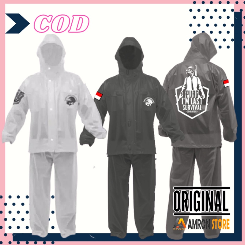 Jas Hujan Pria Wanita Setelan Baju dan Celana Dewasa Lentur Tahan Lama