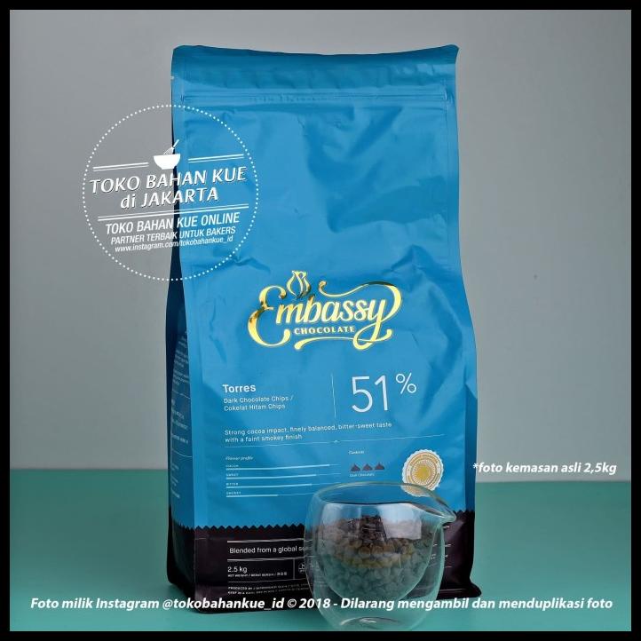 

TERBARUU!! Embassy Chocolate - TORRES 51% Choco Chips 500gr Couverture Tulip Enak SALE