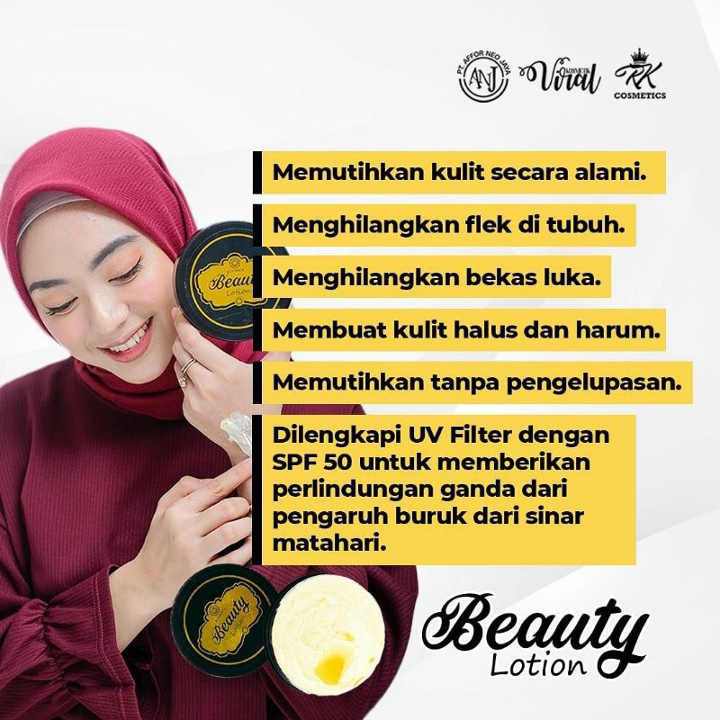 Beauty lotion viral by RK kosmetik 100% original agen resmi