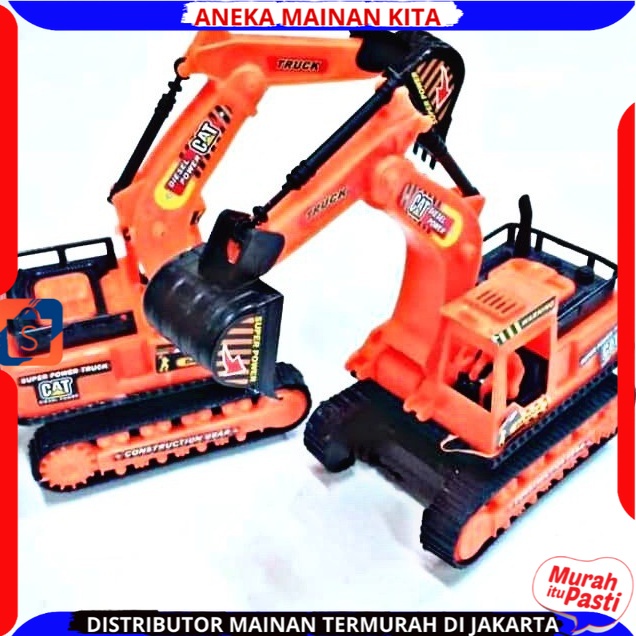 Promo Mainan Anak Laki Laki Mobil Mobilan Truck Truk Beko / Mainan Konstruksi Truck Truk Excavator Plastik