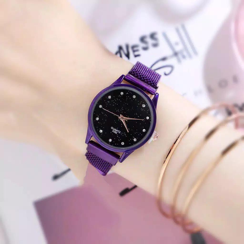 [ BAJ ] JAM TANGAN WANITA RANTAI MAGNET DIAMOND MURAH GROSIR IMPORT FASHION MDL DD025