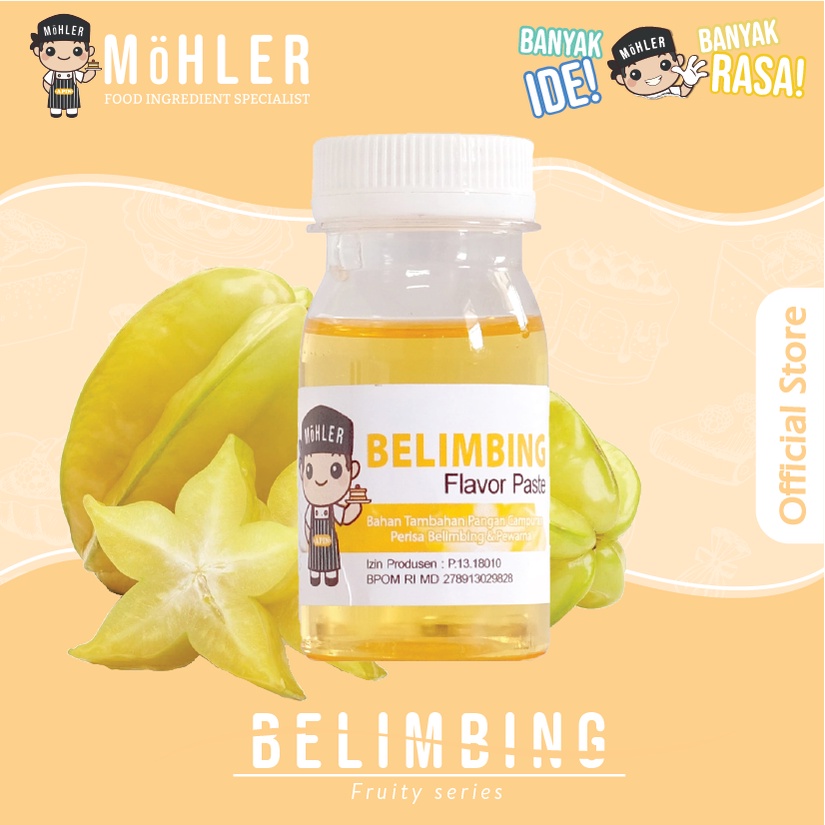 MOHLER Pasta perisa pewarna BELIMBING / STARFRUIT (KLIK KOMBO HEMAT UNTUK BELI 1 GRATIS 1)