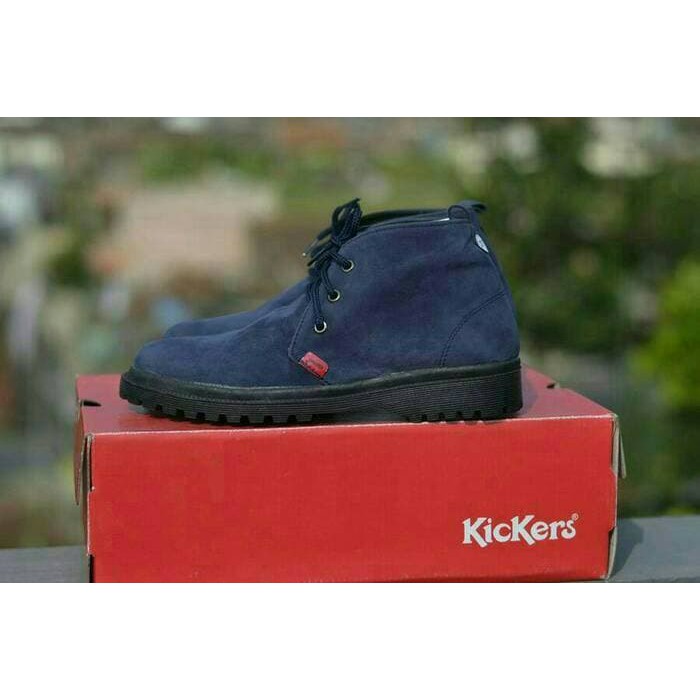 SEPATU BOOTS WANITA CEWEK KICKERS BOOT SUEDE TRACKING WANITA NAVY