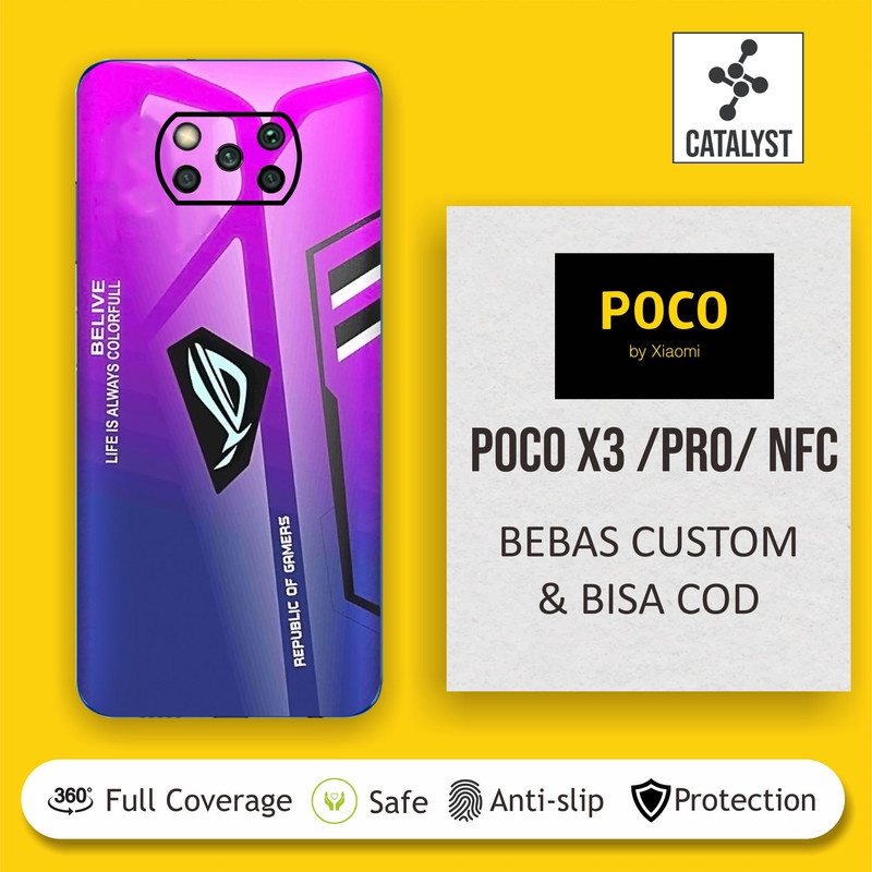Garskin Skin Fullbody POCO X3 PRO NFC MOTIF ROG BISA CUSTOM - KODE 9821
