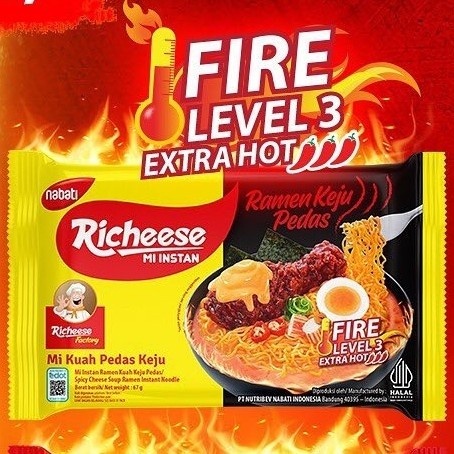 

Richeese Mi Instant Kuah Ramen Keju Pedas Level 3