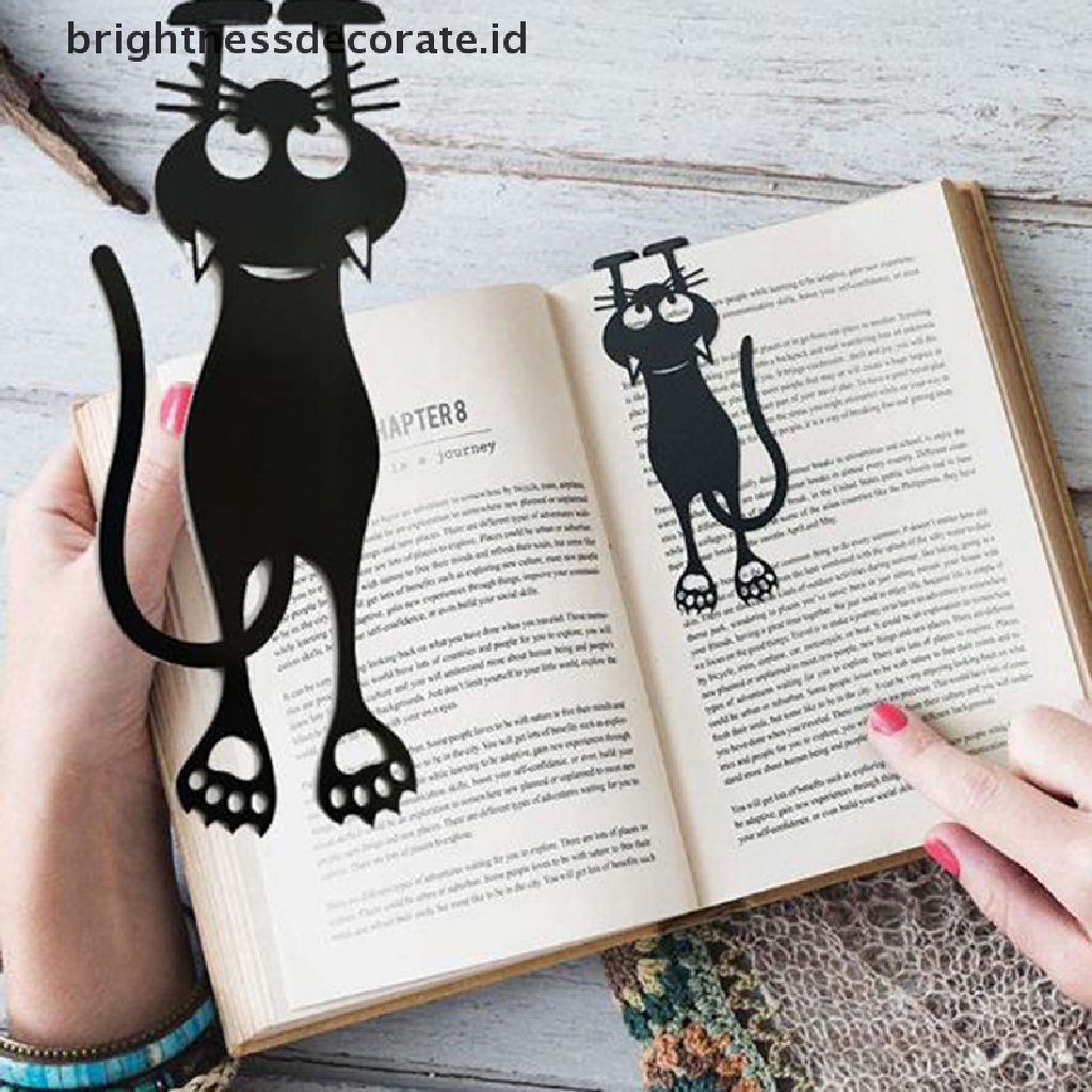 1pc Pembatas Buku Bentuk Kucing Hitam