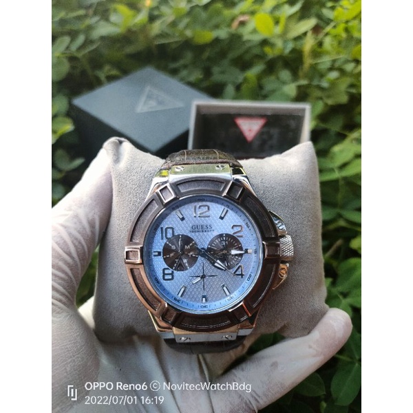 Guess Second Rigor Light blue W0040g10 preloved Men Watch Jam tangan pria bekas berkualitas