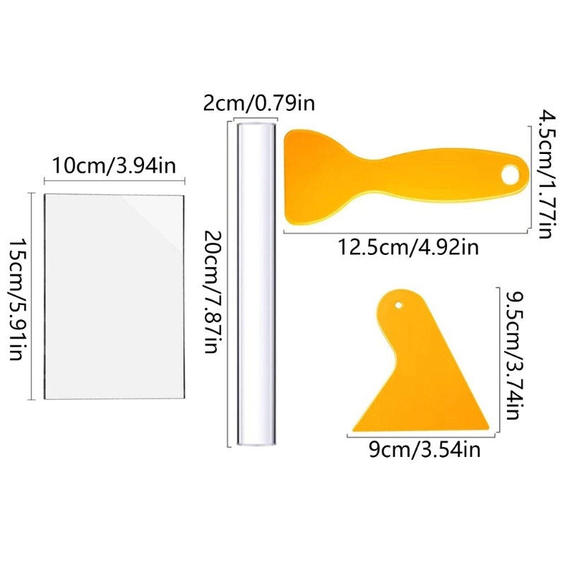 Zzz 5pcs / Set Roller Akrilik Dengan Lembaran Akrilik + Sekop Untuk Clay Polymer