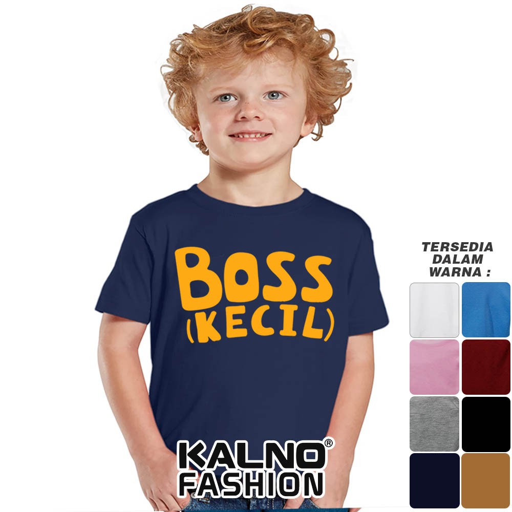 Baju Anak Print Sablon BOSS (KECIL) 118 - Anak Anak Umur 1 -  7 Tahun Ukuran S M L XL Bahan Katun po