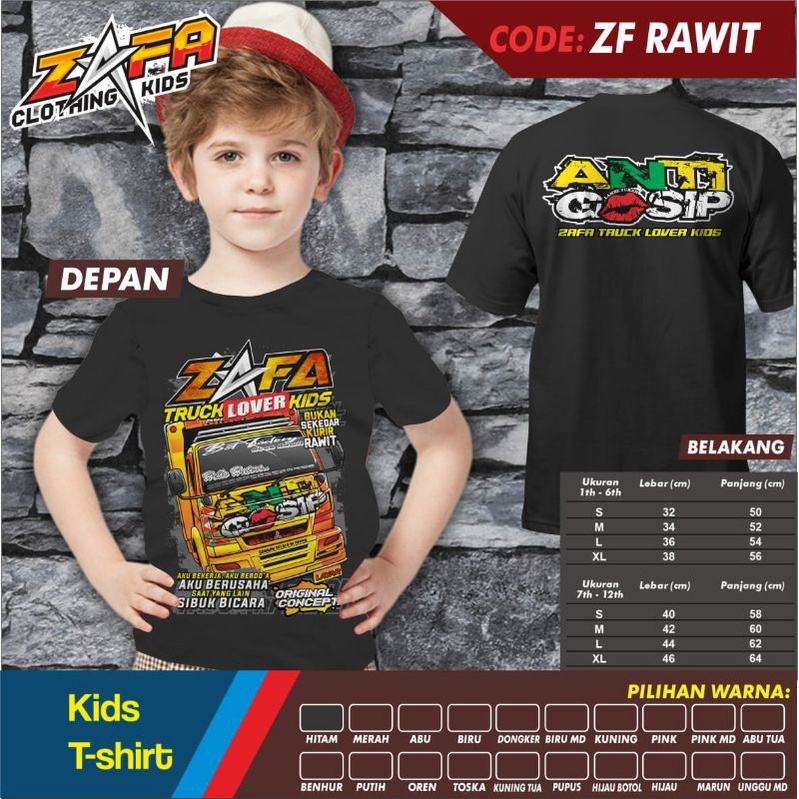 ( COD ) kaos truk anak ANTI GOSIP anak cowok cewek bisa pakai