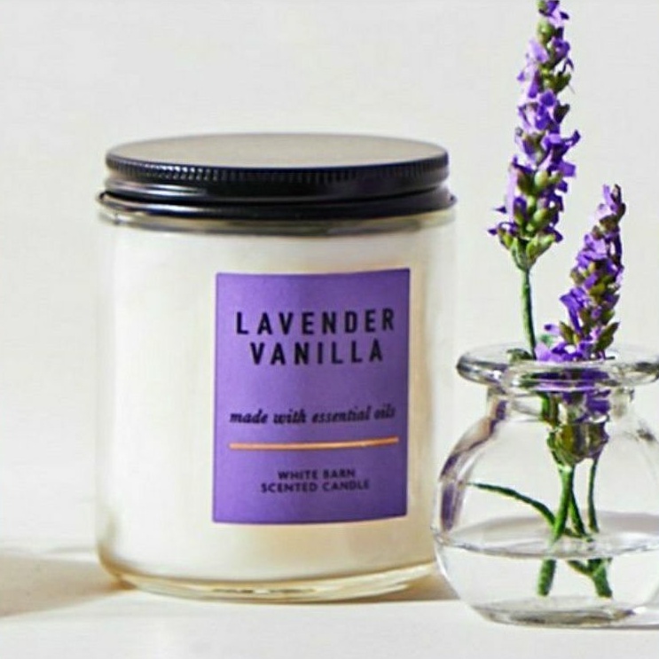 BATH &amp; BODY WORKS BBW AROMATHERAPY SLEEP LAVENDER VANILLA MADE WITH ESSENTIAL OILS WHITE BARN 1 SINGLE WICK SCENTED CANDLE 198 G PENGHARUM RUANGAN