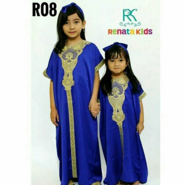 KAFTAN ANAK EMBROIDERY BIRU ELEKTRIK