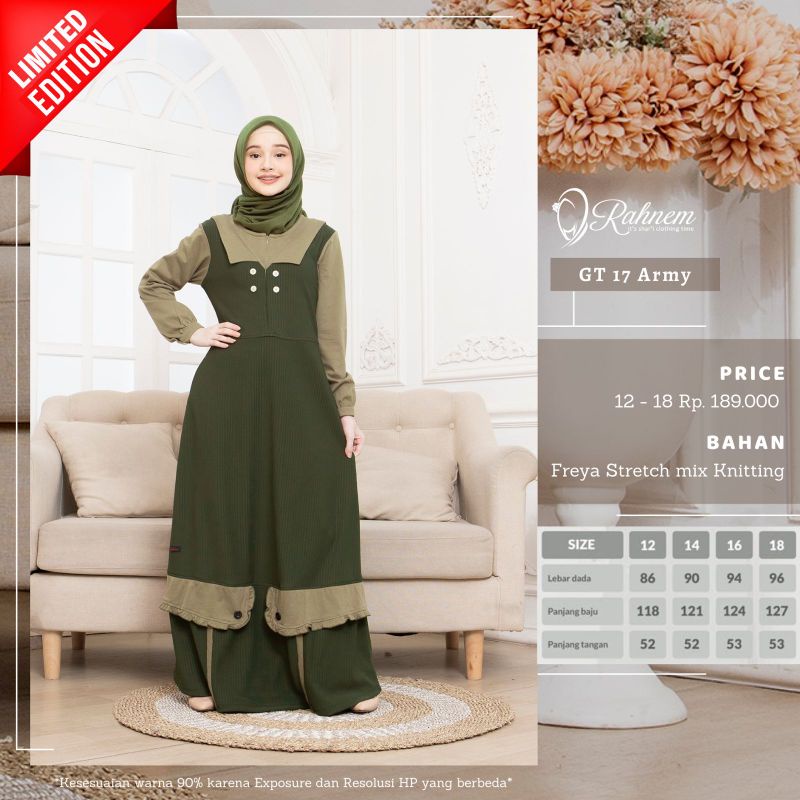 Gamis Remaja Muslimah Rahnem, GT 17 Rahnem, Gamis Teen Rahnem