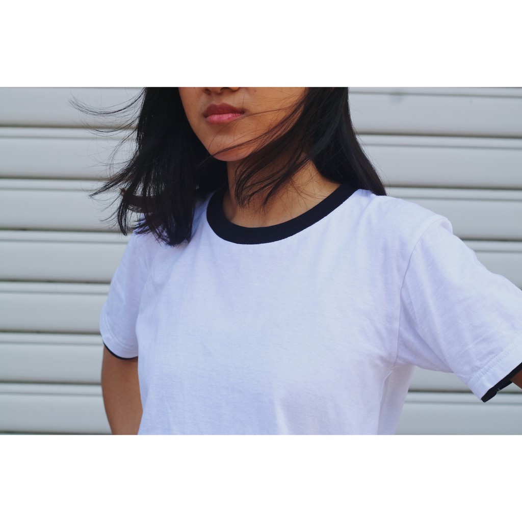 Kaos Polos Putih Pendek Cowok Cewek