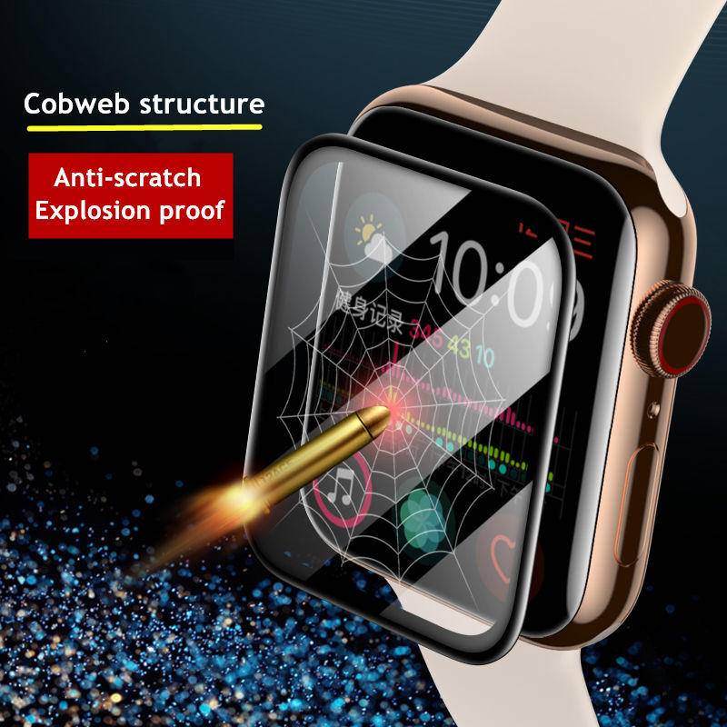 Soft Glass For Apple Watch 7 6 5 4 se 44mm 45mm 40mm 41mm iWatch series 3 2 1 42mm 38mm 9D HD Film Apple watch 6 Screen Protector