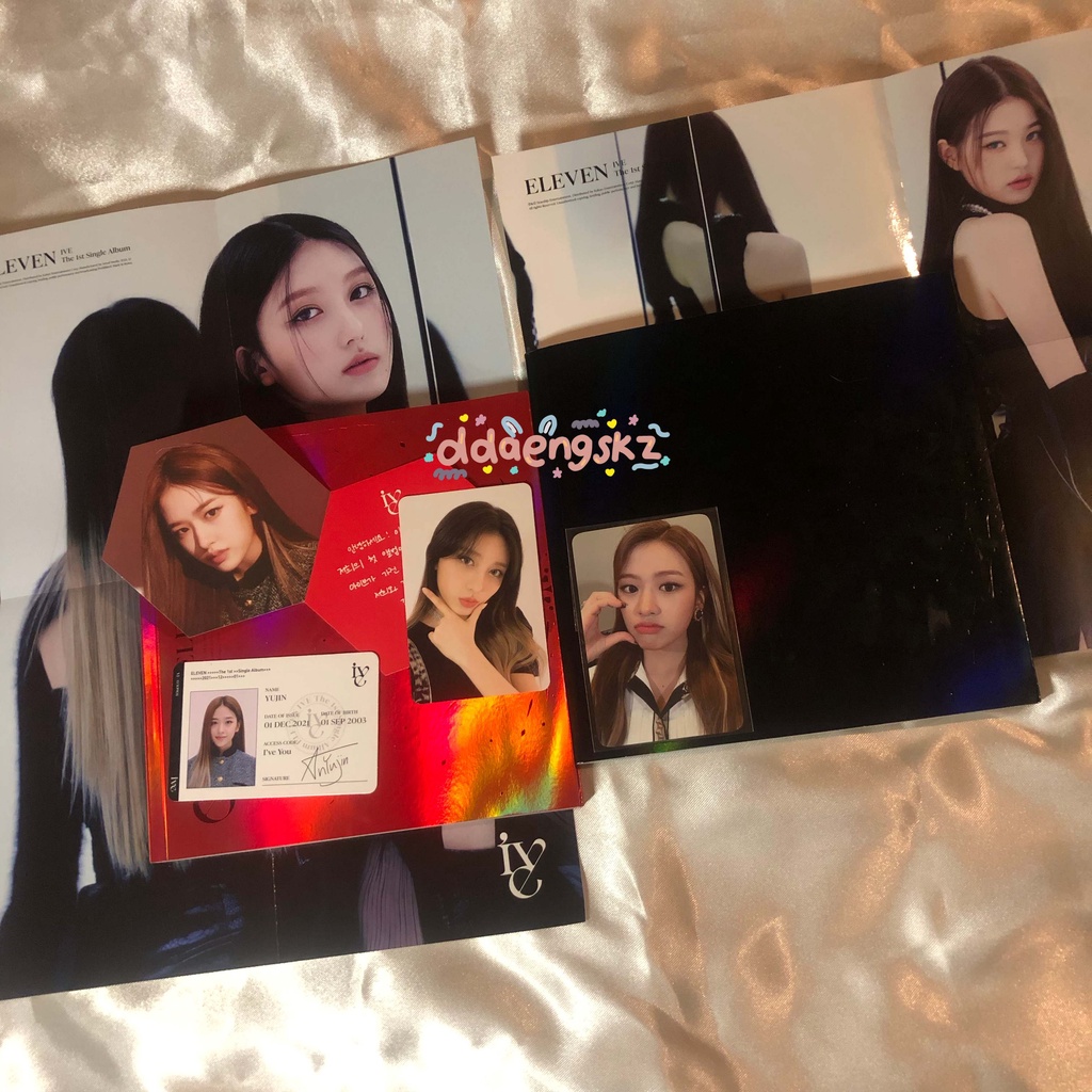 [ready] ive eleven album only black ver. 2 photocard pc message card yujin bene ktown poster gaeul